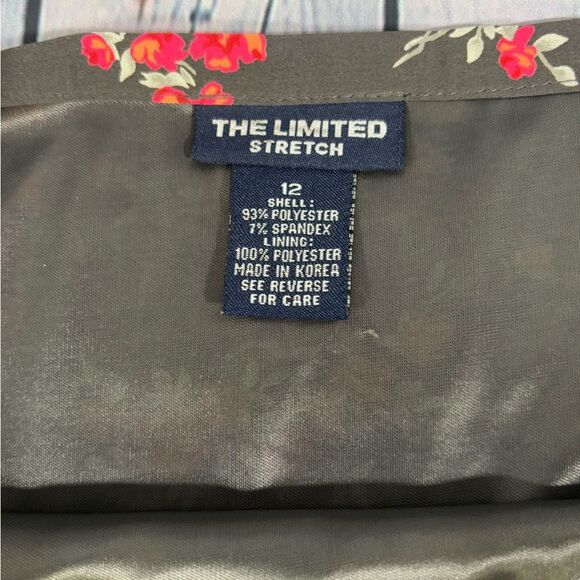 The Limited Gray Ditzy Floral Cottagecore Boho Midi Vintage Stretch Skirt 12 - Picture 7 of 8